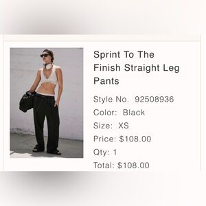 FP movement Sprint To The Finish Black Straight Leg Pants